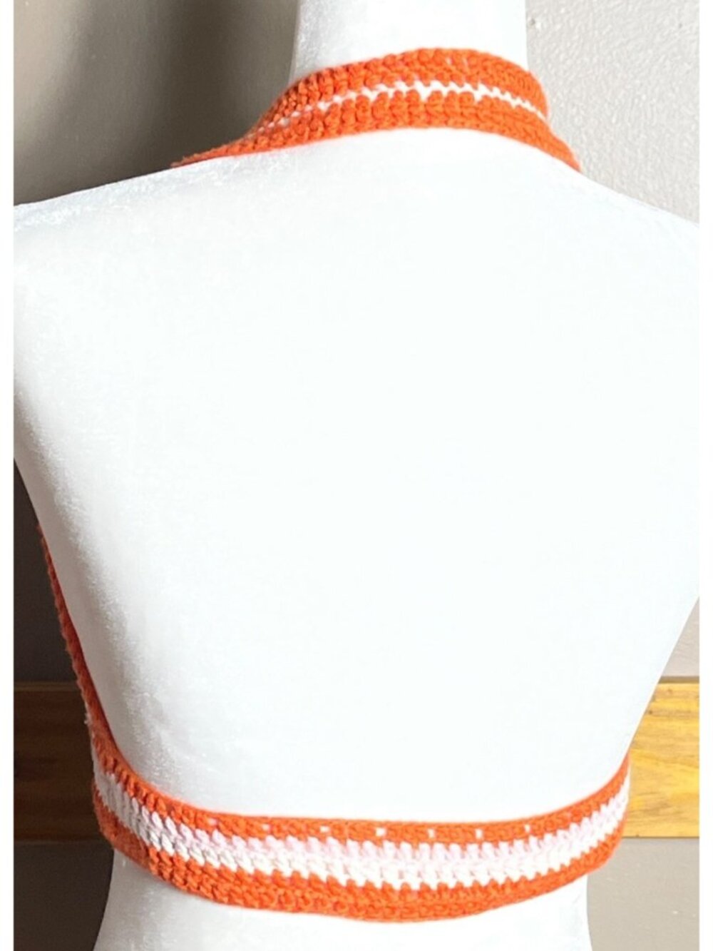 Crochet Halter Top Bikini Bralette Boho Beach Party Festival Layering Shein S/M - Picture 4 of 7